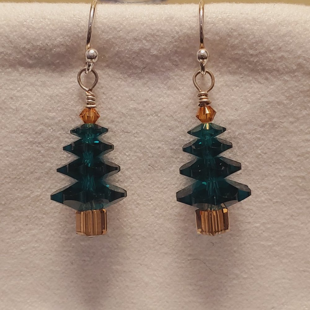 Swarovski Christmas tree earrings